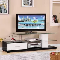 Ivana TV Stand for TVs up to 63 and Consoles White/Black - Acme Furniture