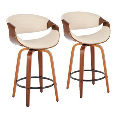 Set of 2 Symphony Counter Height Barstools with Back & Swivel,  - Lumisource