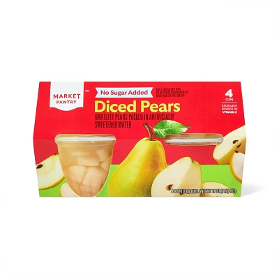 Diced Pear Cups 4ct - Market Pantry