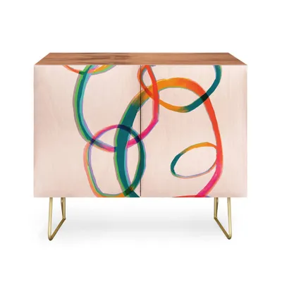 ThirtyOne Illustrations Love and Aberration Credenza: Mid-Century Modern, Adjustable Shelves - Deny Designs