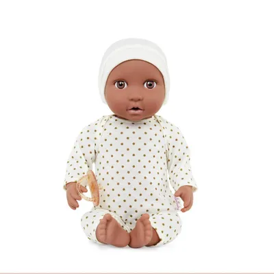 LullaBaby 13 Doll with Polka Dot Pajama with Ivory Hat