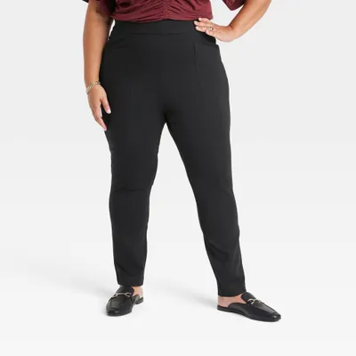 Womens High-Waisted Ponte Pull-On Pants