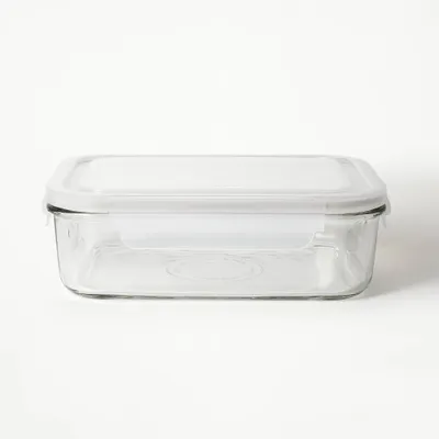 8 Cup Glass Food Storage Container Clear - Figmint: Glass Container with Lid, Dishwasher & Microwave Safe