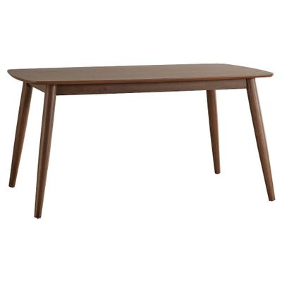 Cortland Danish Modern Dining Table Walnut - Inspire Q: Seating for 6, Kitchen Furniture