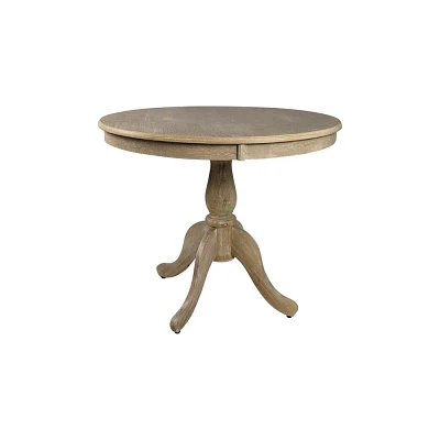 Carolina Living 36 Salem Round Pedestal Dining Table Natural Driftwood: Rubberwood, 4-Seater, 30-Day Warranty