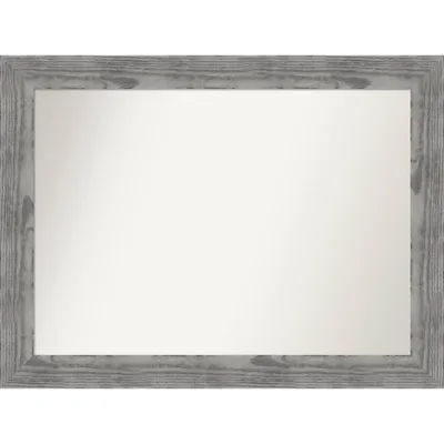 44 x 33 Non-Beveled Bridge Wood Bathroom Wall Mirror Gray - Amanti Art