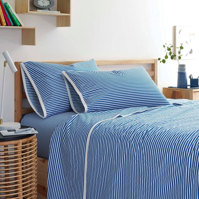 King Clean AF Printed Sheet Set Blue Pinstripe - Martex