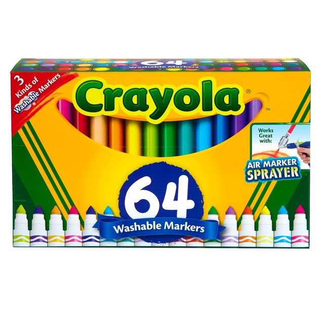 Crayola 64ct Broad Line Markers with Gel & Window Markers