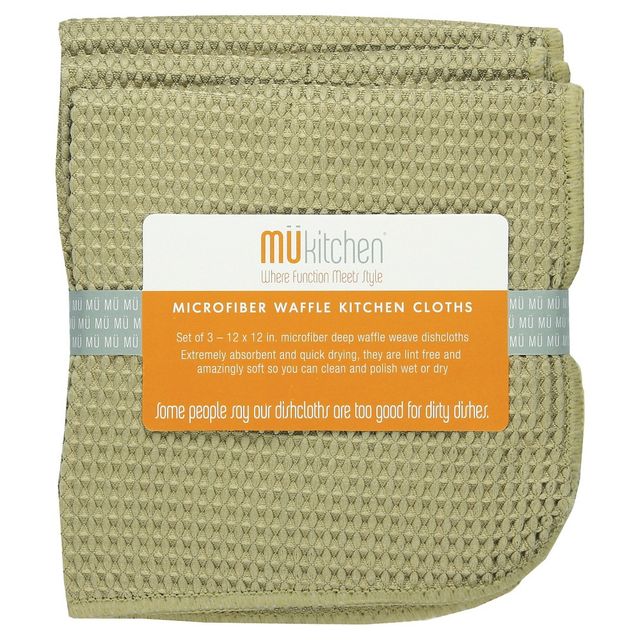 3pk Waffle Microfiber Dish Cloths