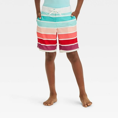 Boys Striped Swim Shorts