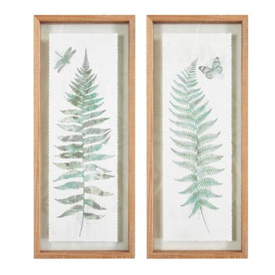 2pc Linden Fern Framed Wall Decor Art Set Natural - Madison Park