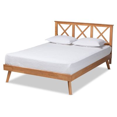 Galvin Wood Platform Bed Brown