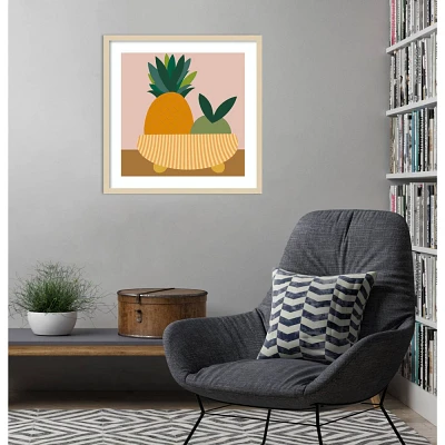 Amanti Art 25x25 Graphic Fruit Bowl III by Regina Morre Wood Framed Wall Art Print