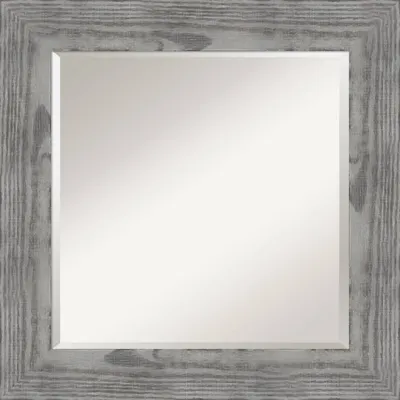 26 x 26 Beveled Bridge Gray Wood Wall Mirror - Amanti Art