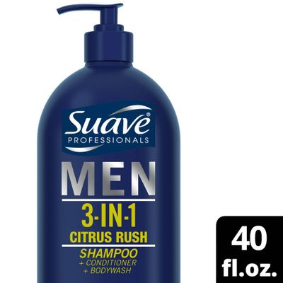 Suave Men Professionals Citrus Rush 3-in-1 Shampoo + Conditioner + Bodywah - 40 fl oz