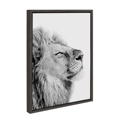 18 x 24 Sylvie Lion Self Actualizing Framed Canvas by Amy Peterson Gray - Kate & Laurel All Things Decor