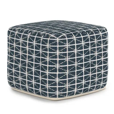 Tatum Square Pouf - WyndenHall: Cotton Hand-Woven