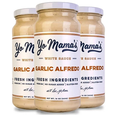 Yo Mamas Roasted Garlic Alfredo Sauce - 3ct / 48oz