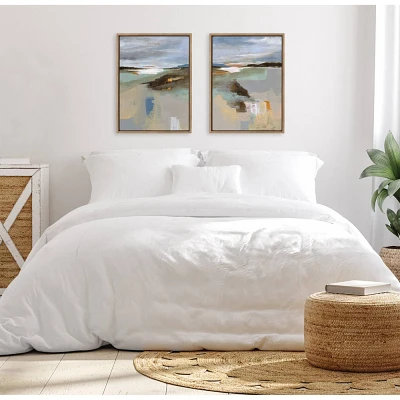 Kate & Laurel All Things Decor 18x24 (Set of 2) Sylvie Big Sur I and II Framed Canvas Arts by Nikita Jariwala Gold