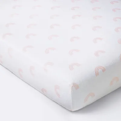 Flannel Fitted Crib Sheet - Rainbow - Cloud Island