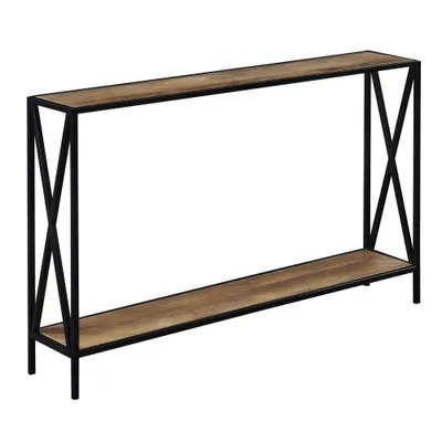 Breighton Home Tucson Console Table with Shelf in Weathered Barnwood/Black