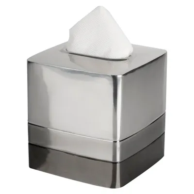 Nu Steel Triune Tone Stainless Steel Boutique Tissue Box Cover: 6x5 Holder