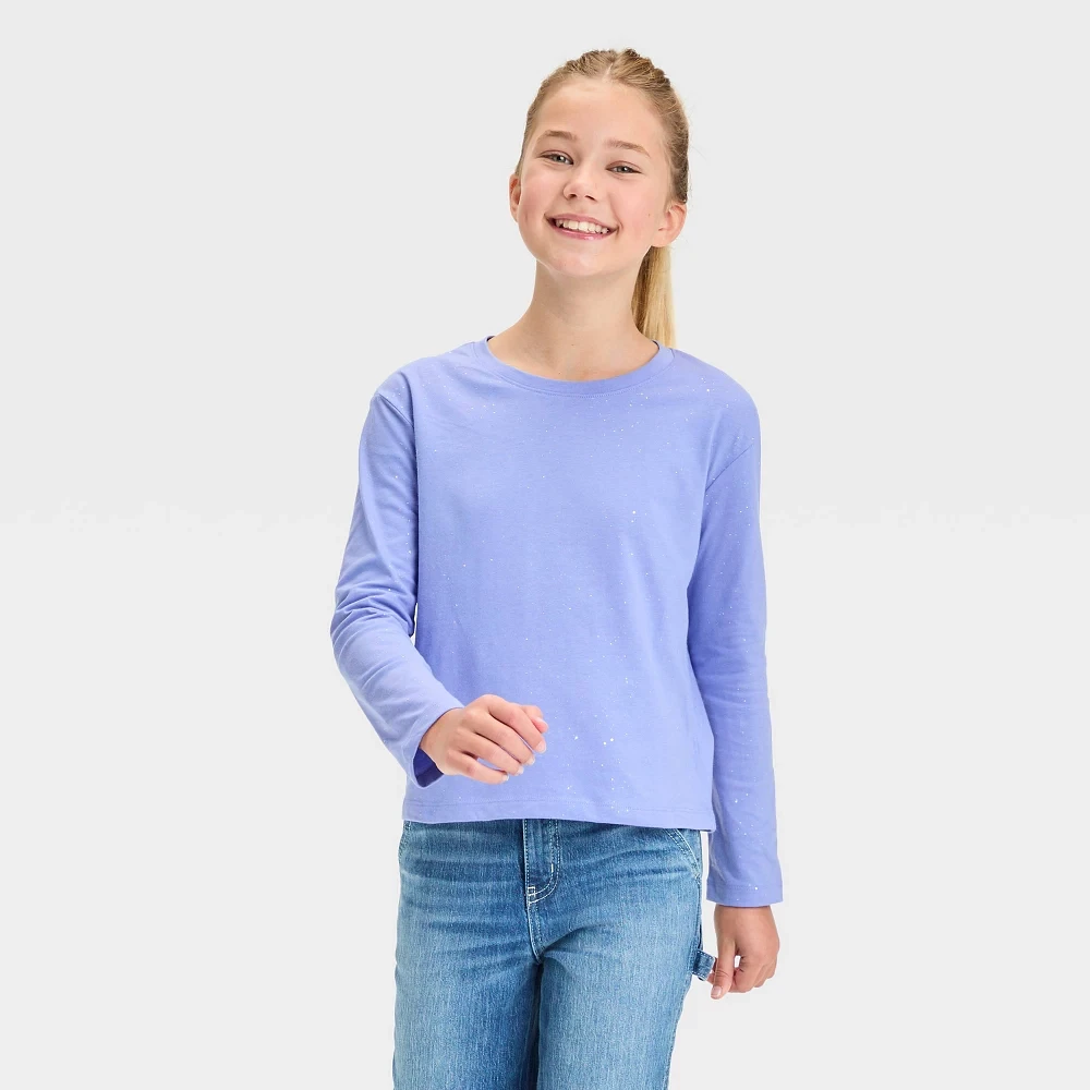 Girl Long Sleeve Sparkle T-Shirt