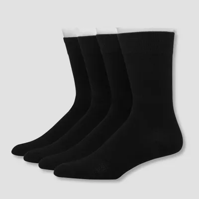Hanes Premium Mens 4pk Lightweight Casual Socks - Black 6-12