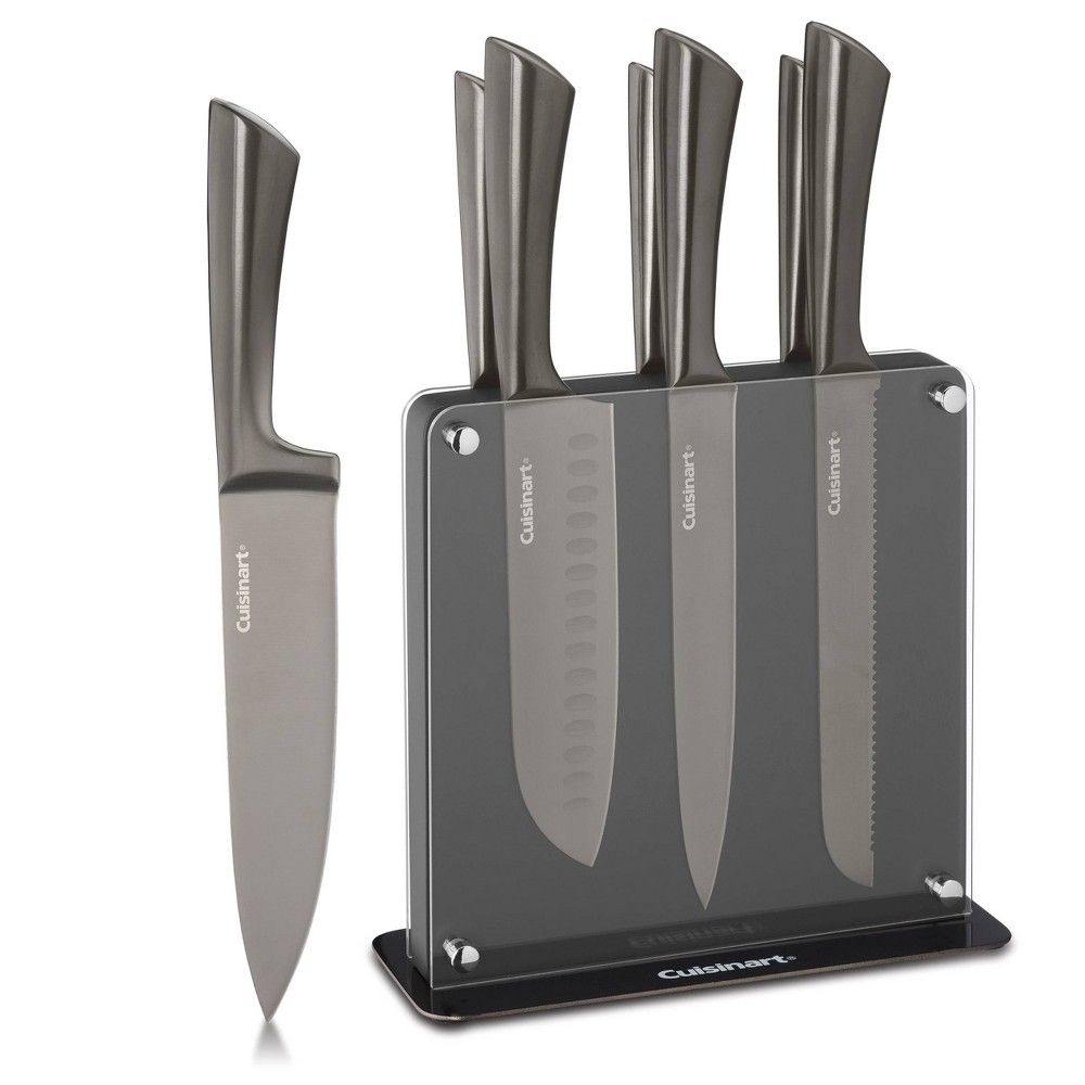 Cuisinart Classic 8pc Colored Stainless Steel Cutlery Set with Acrylic Block  Black - C77-8PMOX