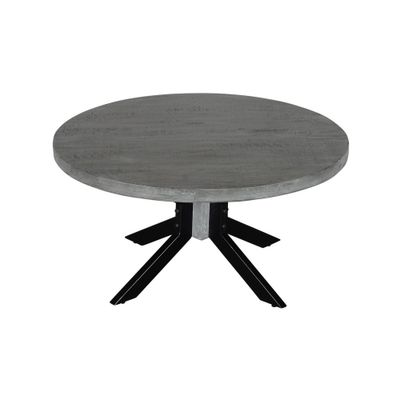 Root Mango Wood Round Coffee Table Gray - Timbergirl