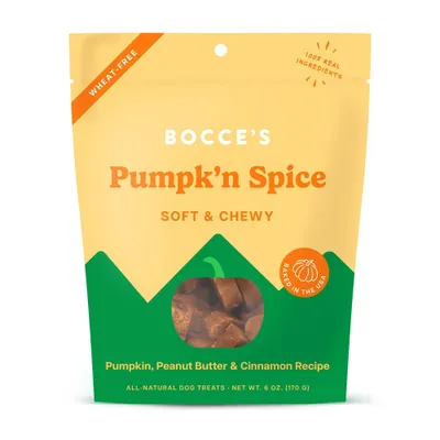 Halloween Bocces Bakery Pumpkin n Spice Soft & Chewy Dog Treats - 6oz