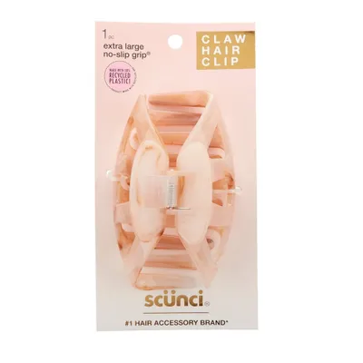 scnci No-Slip Grip Recycled Extra Large Claw Clip - Pink - Extra Thick Hair