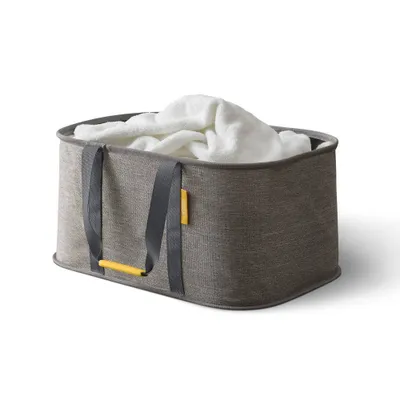 Joseph Joseph Hold-All Collapsible Laundry Basket Gray: Polyester, 35L Capacity, Built-In Handles, Multipurpose Use