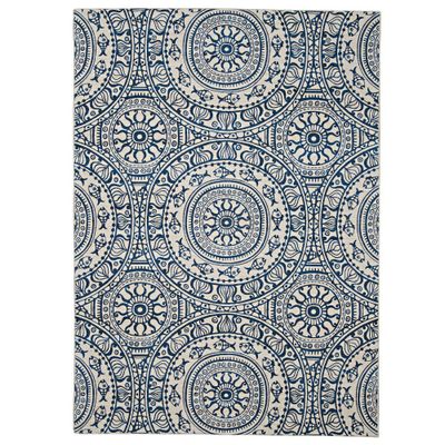 Wohler Washable Outdoor Rug Smoke/Blue - Linon: -Washable