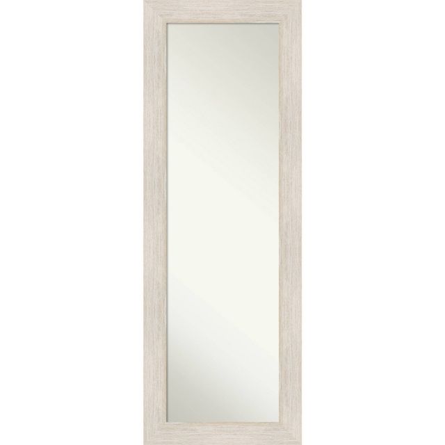 19 x 53 Hardwood Framed Full Length on the Door Mirror White - Amanti Art: Over the Door, Body, No Assembly Required