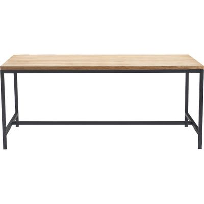 Dobson Natural Wood and Black Metal Dining Table Natural - Finch