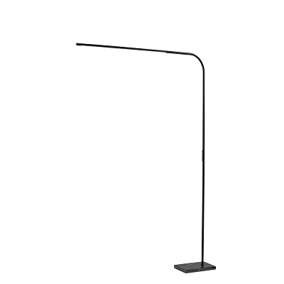 Adesso Cullen Arc Lamp with Smart Switch (Includes LED Light Bulb) Black: Marble Base, ETL Listed, Touch Sensor