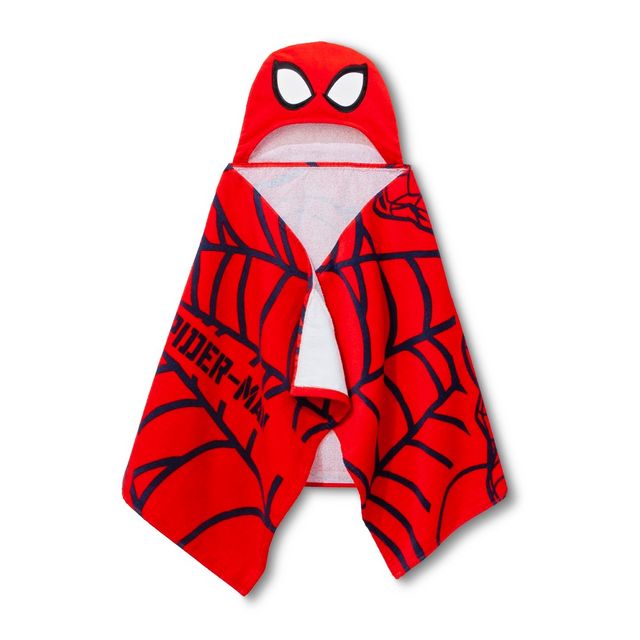 Marvel Spider-Man Kids Hooded Bath Towel Red