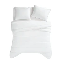 Christian Siriano 2pc Twin/Twin Extra Long Cotton Sateen Comforter Set White