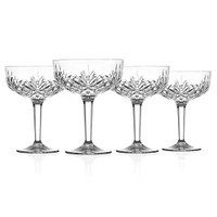 Godinger Silver Set of 4 Dublin Acrylic Champagne Coupe Glasses