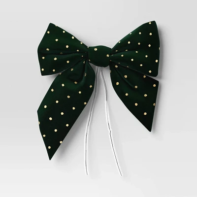 2ct Metallic Polka Dot Christmas Decorative Bow