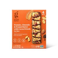 Almond and Peanut Butter with Cocoa Drizzle Nut Bars - 4ct - Good & Gather