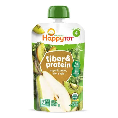 HappyTot Fiber & Protein Organic Pears Kiwi & Kale Baby Food Pouch - 4oz