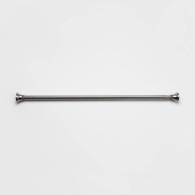 72 Rust Proof Stainless Steel Two-Way Mount Taper Finial Shower Curtain Rod Nickel - Threshold