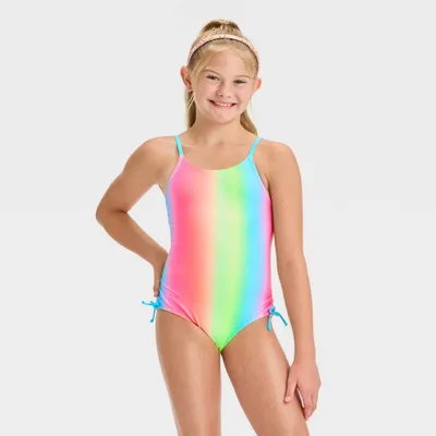 Girl Rainbow Ombre Deign One Piece Swimuit