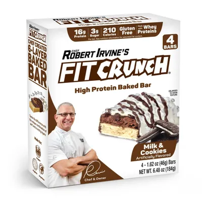 FITCRUNCH Milk & Cookies Protein Bar - 4ct