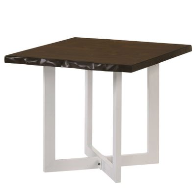 miBasics Bedlin End Table with X Cross Base Oak/White