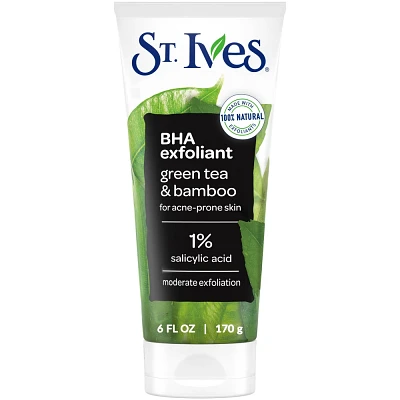 St. Ives BHA Green Tea & Bamboo Face Exfoliant For Acne Prone Skin, 6oz