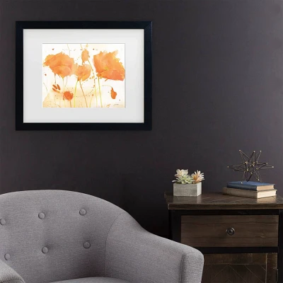 Trademark Fine Art 16x20 Sheila Golden California Poppies 7 Matted Framed Art Black