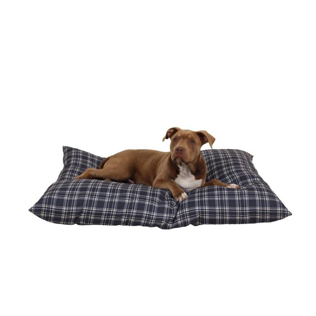 Carolina Pet Company Indoor/Outdoor Plaid Shebang Pet Lounger Dog Bed - M - Blue